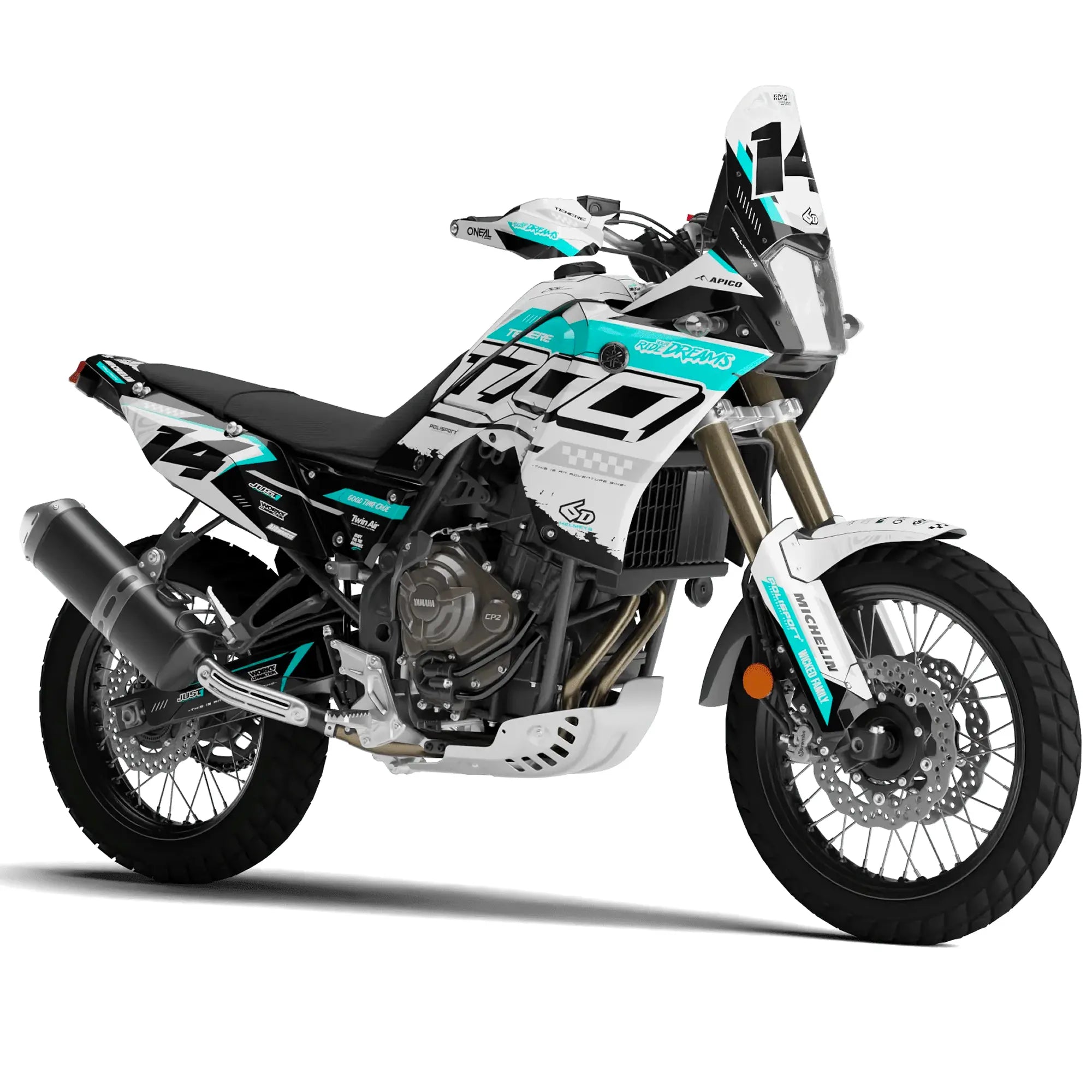 Kit déco moto Yamaha TENERE 700 | Aqua Edition Fifty Design