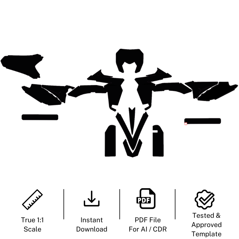 Template Sherco 50 SM 2013-2025 – Vectorized AI/PDF File, True 1:1 Scale