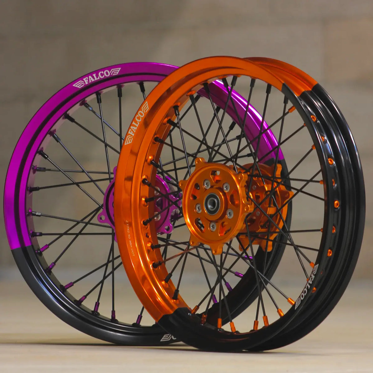 Jantes 50cc Bicolore Supermotard FALCO® | 100% Personnalisables Fifty Design