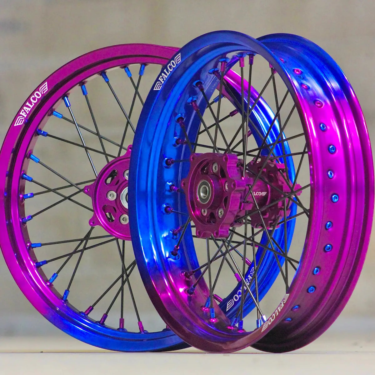 Jantes Bicolore dégradé 50cc Supermotard FALCO® | 100% Personnalisables Fifty Design