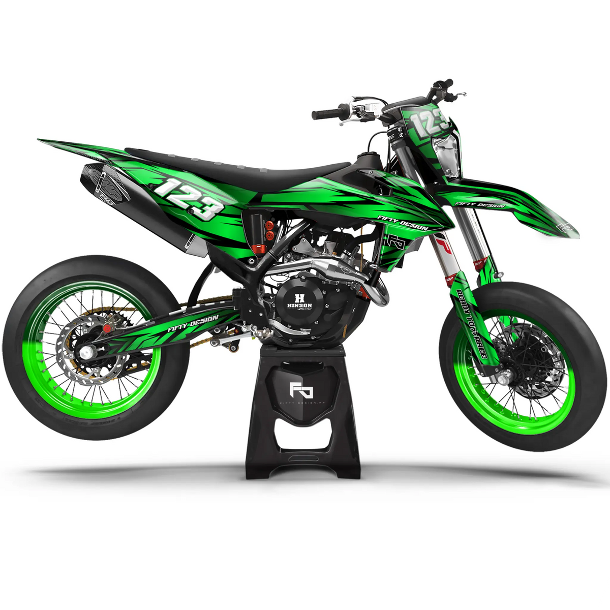 Supermoto Brain Storm Decal Kit | Semi-Customizable Fifty Design