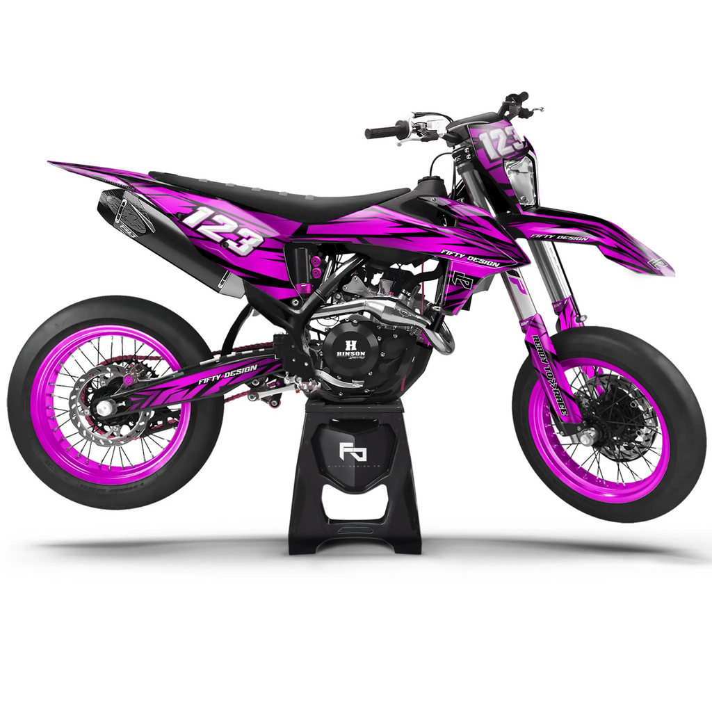 Supermoto Brain Storm Decal Kit | Semi-Customizable Fifty Design