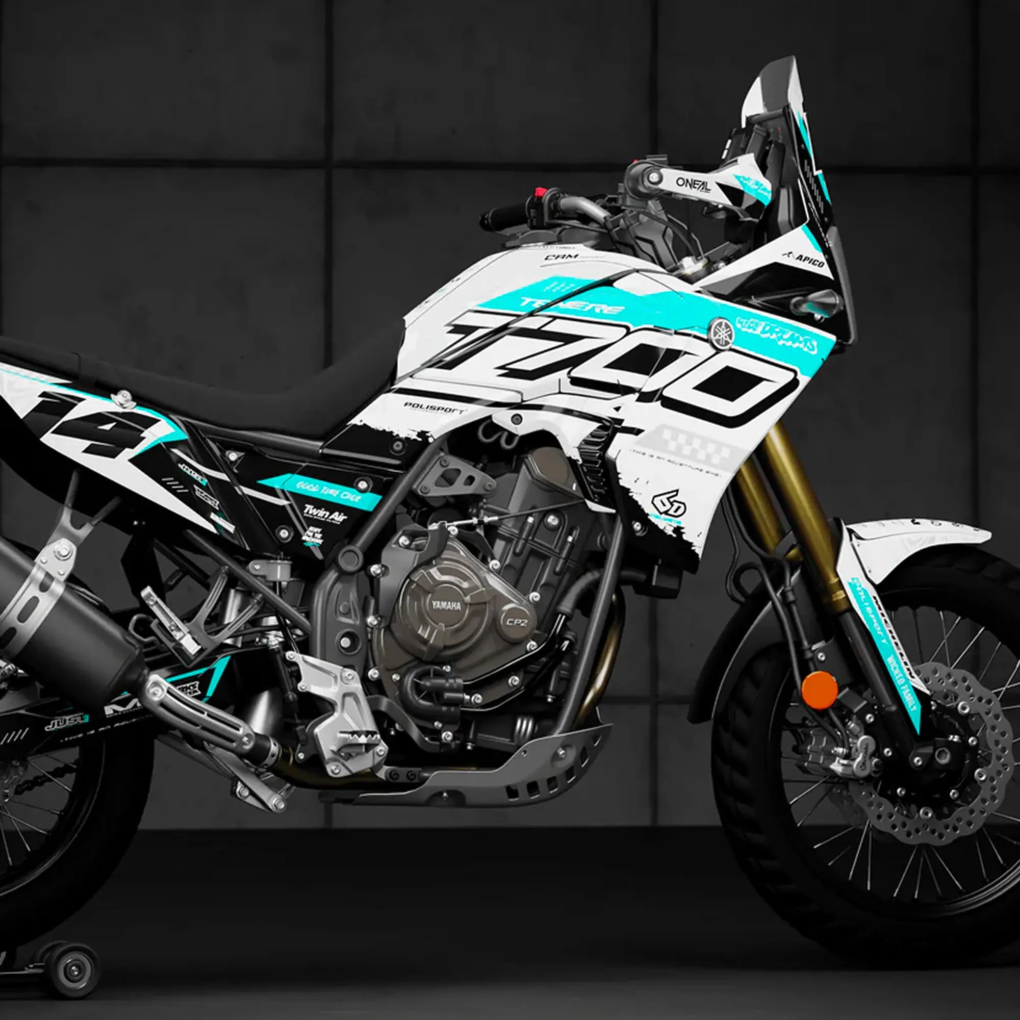 Kit déco moto Yamaha TENERE 700 | Aqua Edition Fifty Design
