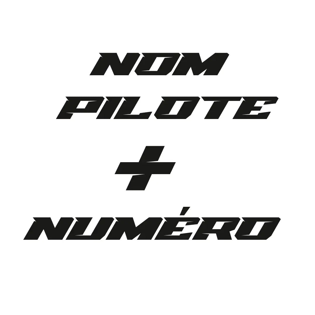 Personnalisation Nom + Numéro de Course Fifty Design